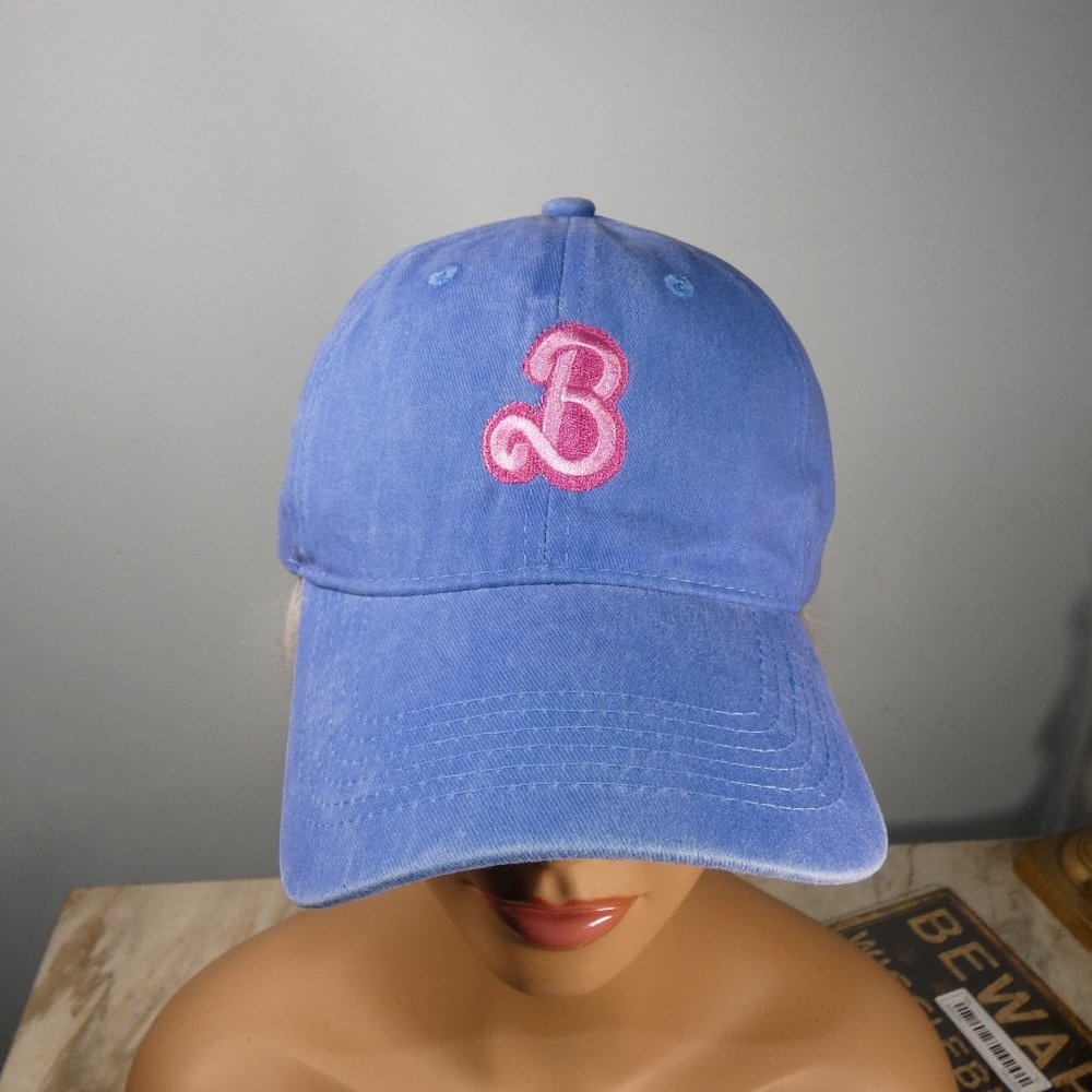New B for Barbie Blue Adjustable Baseball Hat Cap